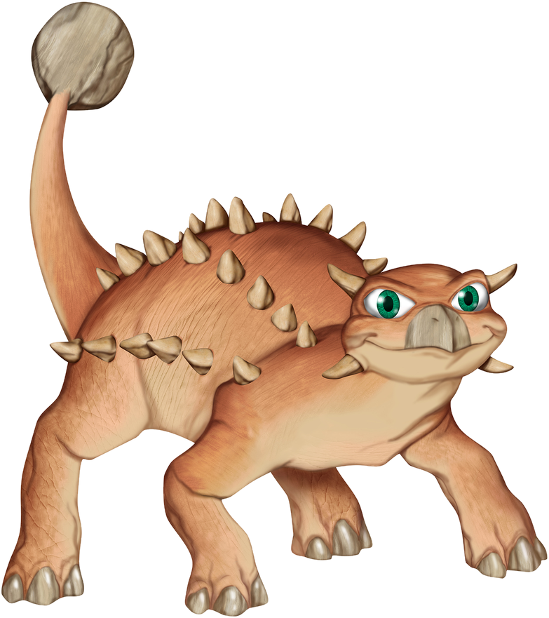 Bea, a friendly cartoon Ankylosaurus