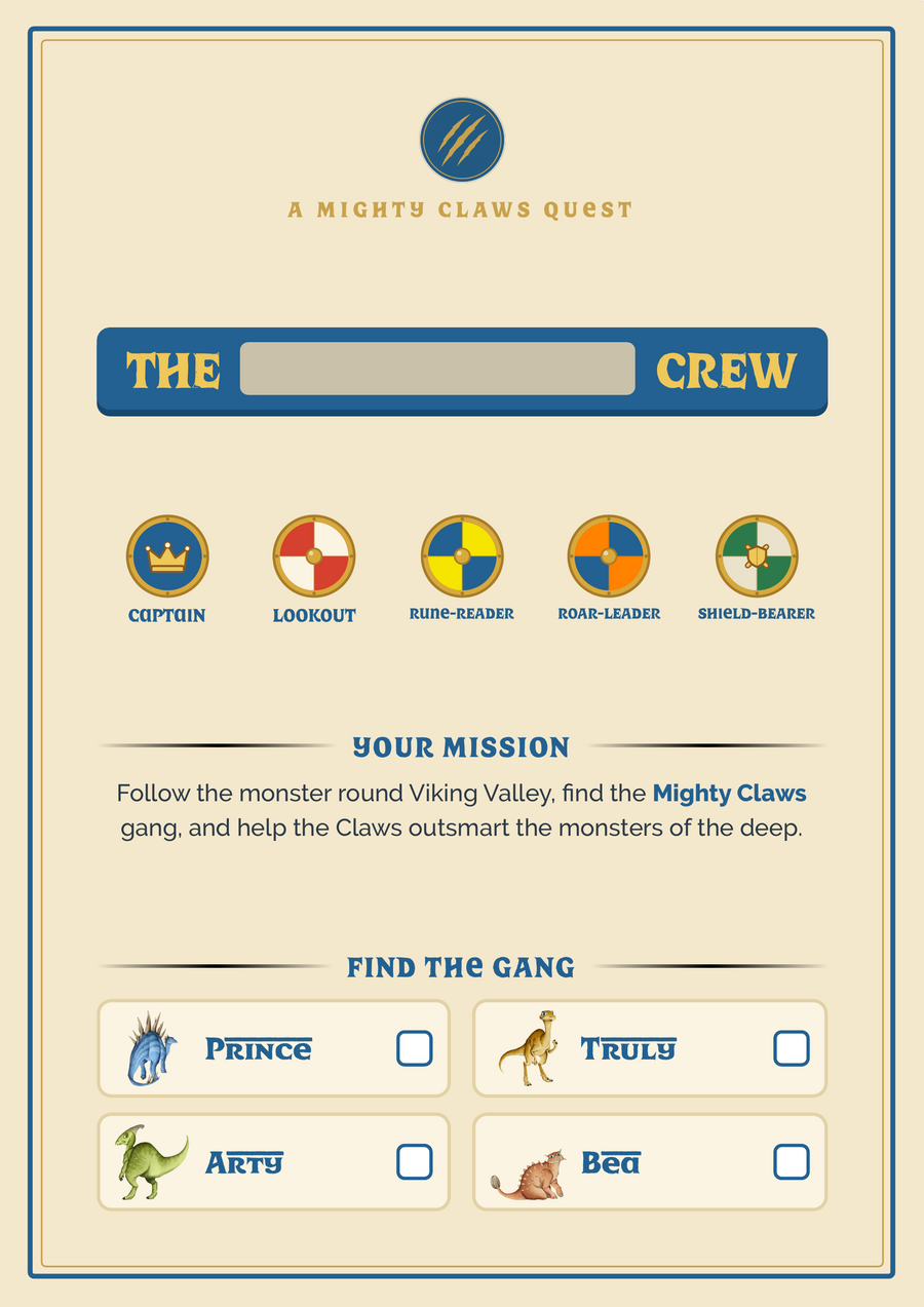 The Mighty Claws crew sheet