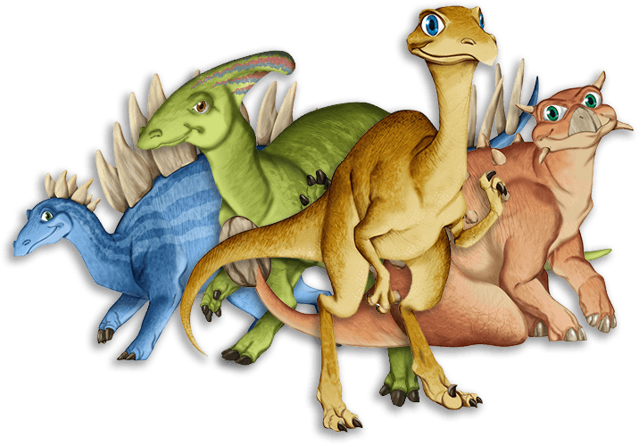 The four Mighty Claws dinosaur characters
